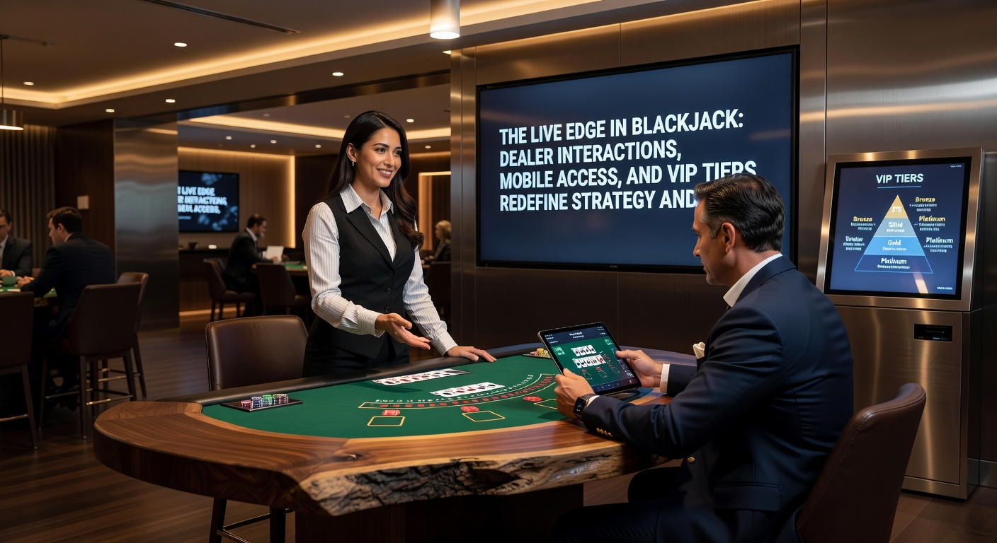 Mobile Blackjack-App mit Live-Dealer-Stream, VIP-Symbolen und Sicherheits-Icons auf Smartphone-Display