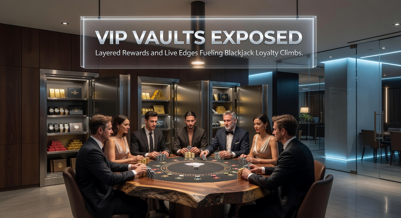 Live-Blackjack-Tisch mit VIP-Spielern am High-Roller-Tisch, Dealer interagiert via Chat, während Belohnungs-Icons auf dem Bildschirm aufblinken, um Live-Vorteile zu illustrieren